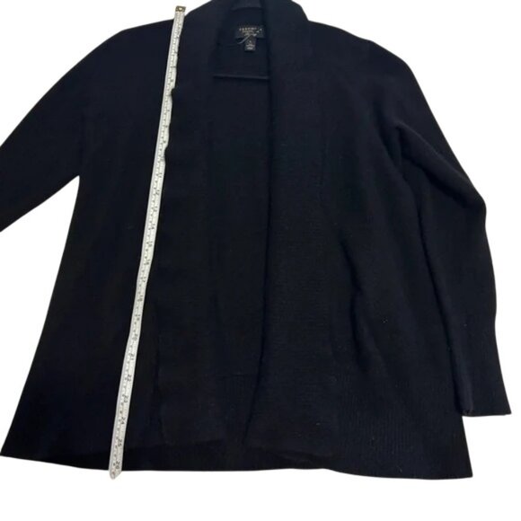 Charter Club black cashmere open front cardigan sweater size L - Picture 6 of 6